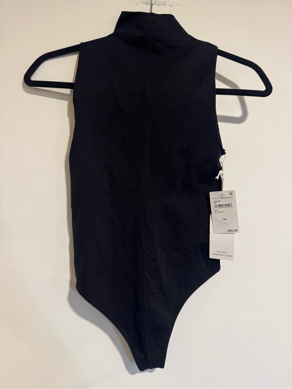 NWT Good American Mock Neck Bodysuit Black Size XXS/XS